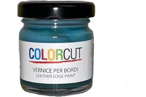 MG LAVORAZIONE ARTIGIANALE PELLE E CUOIO Tintura per bordi"Color cut" 30 ml - Tintura per rifiniture bordi ed orli in pelle e cuoio, Colore n. 57: Smeraldo