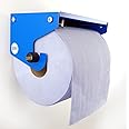 MegaMaxx Blue Roll and Paper Towel Holder - Wall Mounted Dispenser - Portable Industrial Paper Storage Shelf for Workshop, Kitchen, Toilet, Restaurant (Blue)