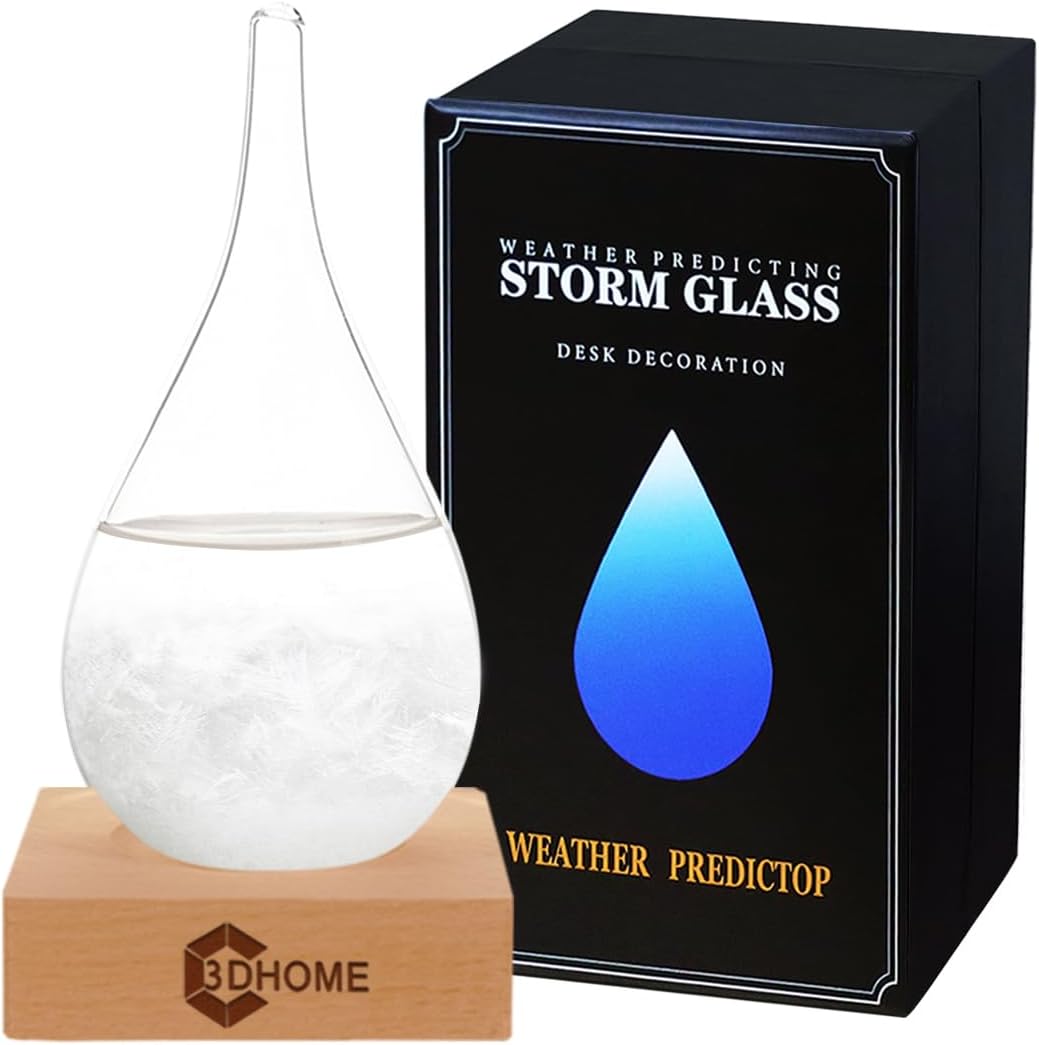 3DHOME Cristal Pluvial Estaciones meteorológicas Gota de Agua Predictor meteorológico Pronóstico Creativo Estilo nórdico Cristal meteorológico Decorativo (S)