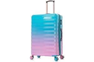 CELIMS - Koffer aus Polycarbonat, Blau und Rosa, Groß, ▪ Material: hartes Polycarbonat, robust.