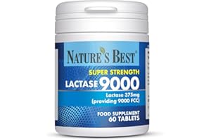 Nature's Best Super Strength Lactase Tablets 9000 FCC Enzyme Units - Max Strength Digestive Enzyme - UK Made - 60 Tablets (1 Month's Supply)