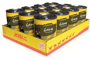 JosiDog Game in Sauce (12 x 415 g) | Adult | Premium Nassfutter für ausgewachsene Hunde | mit Wild in Sauce mit Vitamin D3 & E | Powered by JOSERA | Hundefutter nass | Alleinfutter | 12er Pack