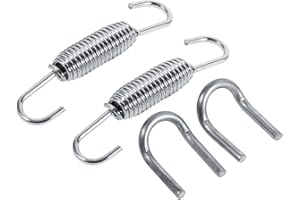 Qiilu Moto Kit molle Collettori di scarico, 2x Sistema di scarico per moto Molle di montaggio completamente ruotabili Acciaio inossidabile