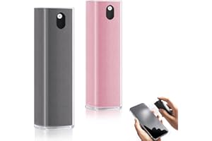 LOCKGO 2 PCS Screen Cleaner Kit Portable, Reusable Fingerprint-Proof Touchscreen Electronic Devices Screens Cleaning Tools Supplies Spray Wipe for Mobile Phone PC Tablets Monitor Laptop Display (Pink/Grey)