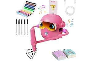 bergxperten Pictobot Robot Le Compagnon éducatif Qui Fait Aimer Le Dessin, Robot Dessinateur Enfant Rechargeable avec Stylo & 100 Cartes – Jouet Éducatif Interactif sans Écran, dès 3 Ans