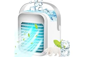 DAGOSH Air Cooler, Portable Mini Low Power USB Air Cooler with 3 Wind Speeds, Silent Electric Air Cooler with 7 LED Lights, Fine Spray Particles Fragrance Air Conditioner for Home Offices Outdoor School