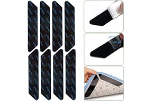 BAIJ Rug Gripper,8 Pack Carpet Grippers Anti Slip Rug Grips Rubber Rug Sticker Rug Underlay for Wooden Floors Carpets Black 130 * 25mm
