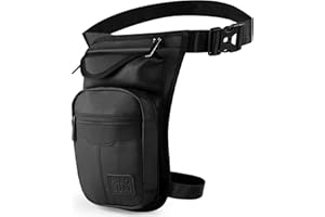 Virklyee Riñonera Motocicleta Nylon Bolsa de la Pierna Caída, 3 Formas de Llevar, Protección contra Salpicaduras, Almohadilla de Espalda Transpirable, Montañismo, Ciclismo, Fotografía, Camping