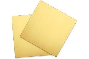 Brass Metal Sheet, 2mm Thickness, 100mm x 100mm, Pack of 2