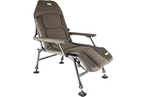 FAITH CARP TACKLE Faith Lounge Chair XL - Chaise de pêche Carpe avec Doublure en Polaire - Confort de pêche Ultime - Assise Basse - Accoudoirs - Cadre en métal - Pieds réglables - Conception compacte - 92x66x99cm