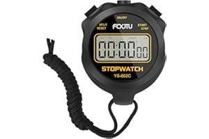 FCXJTU Simple Digital Sports Stopwatch, No Bells, No Clock, No Alarm, Simple Basic Operation, Silent, ON/Off, Pure Stopwatch for Swimming Running Training Kids Coaches Referees Teachers Black