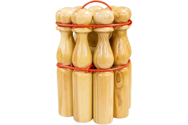 GICO Jeu de quilles Bowling en Bois pour Enfants et Adultes– Fabriqué en Europe – Hauteur 24 cm – 3018