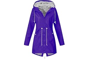 HAOLEI VêTements ImperméAbles Femme Veste Coupe-Vent Avec Poches Et Doublure ZippéE Manteau Coupe-Vent De Couleur Unie ImperméAbles Pour Femmes Veste De Pluie Pour Femme Vestes De ExtéRieur Blazer