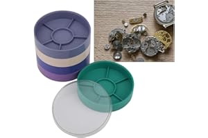 YUYTE 5-warstwowe pudełko do przechowywania części zegarków, narzędzia do zegarków do elementów śrubowych, pudełko do przechowywania akcesoriów do zegarków, osłona przeciwpyłowa mechanizmu