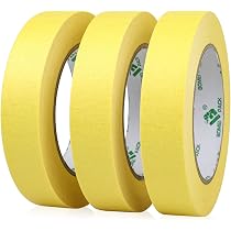 Lot De 3 Ruban De Masquage Crêpe Vert 24mm X 50m - Adhésif Peinture Précis QWORK