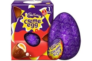 AMAMITRADE Creme Egg Large Easter Egg 195g - Milk Chocolate Easter Egg 2024 - Tasty Treat for Women, Men and Kids this Easter