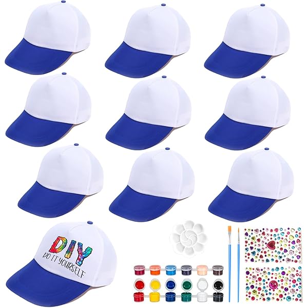 EXCEART Casquettes De Baseball Sublimation Lot De 10 Maille Polyester Respirante Vierge Thermique Ajustables Hommes Femmes Pour Personnalisation DIY Usage Extérieur Été