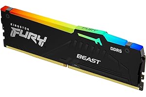 Kingston FURY Beast Nero RGB 16GB 6000MT/s DDR5 CL30 DIMM Memoria Gaming per Computer Fissi Modulo Singolo AMD EXPO/ Intel XMP - KF560C30BBEA-16