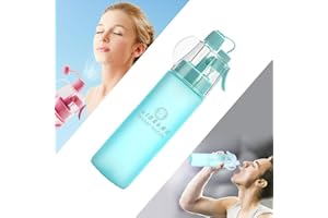 LINGLAN Botella de agua en aerosol para deportes, botella de agua de 580 ml, para ciclismo, escalada, senderismo y montañismo (azul esmerilado)