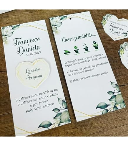 Logbuch-Verlag 100 Segnaposto Rustici Effetto Legno Con Coltello, Forchetta E Cuori. Per Matrimoni, Feste, Comunioni. Scrivibili, Stabili, Fatti In Germania. - 5