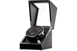 Siremig Remontoir Montre Automatique Boîte, Remontoir de Montres pour 4 Montres, Moteur Silencieux avec 5 Modes de Rotation