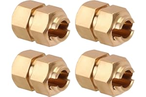 INJORA Épaisseur 9mm (+5mm) Roue Laiton Hexagonale avec Nuts pour TRX4M 1/18 RC Crawler Upgrade,Laiton