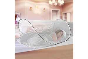 HENGBIRD Moustiquaire Pliable, 200 x 80 x 56 cm Moustiquaire de Voyage Pop Up avec Fermeture Éclair Répulsif Anti-Moustiques à 360° Tente Moustiquaires sans Installation pour Voyage, Camping, Dortoir