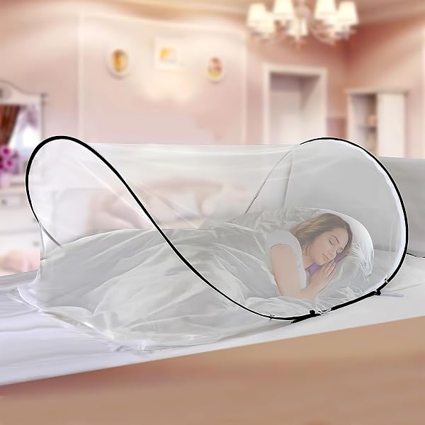 Moustiquaire Voyage Compacte Moustiquaire Tête Pliable 48g - Protection Anti-moustiques Ultra Légère Camping Tente De Lit