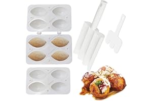 JICYOR 2 Stück Küche Fleischbällchen Maker Set, Kreative Küche Dreifach-Fleischbällchen-Hersteller+Fleischbällchen Werkzeug DIY Hausgemachte Gefüllte Meatloaf Maker