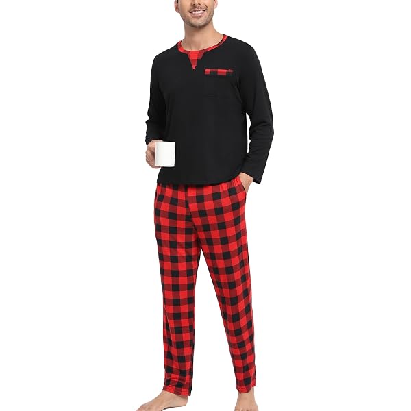 Pyjama Homme Coton Aseniza - Ensemble Manches Courtes Et Pantalon Carreaux