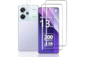 TUTUO 2+2 Pièces Compatible avec Xiaomi Redmi Note 13 Pro Plus 5G Verre Trempé Protection écran + Caméra Arrière Protecteur, 3D 9H Dureté Protection Ecran [Sans Bulles] [HD] [Anti-Rayures]