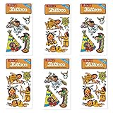 6-teiliges Tattoo-Set * Indianer * von Lutz Mauder // Kinder Kindertattoo Kindergeburtstag Geburtstag Mitgebsel Geschenk Indianer Häuptling Wilderwesten Cowboy