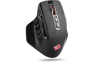 Redragon M811 Pro Ratón inalámbrico para Juegos MMO, 15 Botones programables RGB con Agarre ergonómico Natural, 10 Teclas Macro Laterales, Software admite teclados DIY y