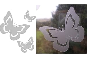 STIKKI BITZ 3 x Etched Etch Butterfly Butterflies House Window Mirror Stickers ETBU6