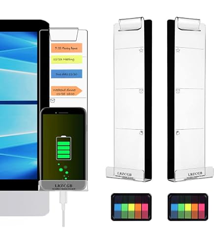 4-Pack Transparent Acrylic Monitor Memo Boards - Side Panel Sticky Note Holders For Computer Screens