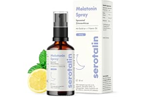 ‎SEROTALIN serotalin Melatonin Spray liposomal für 200 Nächte | Alkoholfreies Einschlafspray mit Baldrian & Zitrone-Minze | Einschlafhilfe für Erwachsene | 30 ml