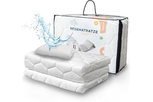 Alcube Lit de Voyage Matelas 120x60 cm Pliable - Set avec surmatelas - pour lit de Voyage bébé/Matelas d'appoint Blanc