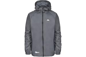 Trespass Unisex Waterproof Jacket Qikpac - Packaway Lightweight Raincoat, 2 Zip Pockets, Full Body Length Front Zip, Adjustable Hood, Ventilated Back Yoke, 200g