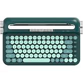 Coverzone Kablosuz Bluetooth ve 2.4G &Ccedil;ift Modlu Retro Daktilo Tasarımlı Klavye &ndash; Yuvarlak Tuşlu, Tablet & Telefon Standlı, Er