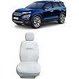 Kingsway® Safari Seat Cover for (Year 2021 to 2023) All Model, Towel Fabric Car Seat Covers Compatible with Tata Safari 6 Seater, Complete Set (Car Specific Front + Rear Seat Covers), White Color