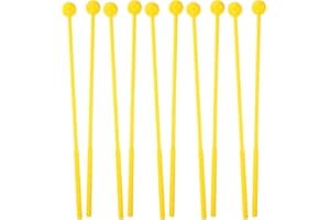 SUPVOX 10 Piezas Baquetas De Tambor Infantil, Palos De PláStico Para PercusióN, Accesorios Para Instrumentos De Percusión, Amarillo, Mango CóModo Y FáCil De Usar, Ideal Para EducacióN Mus