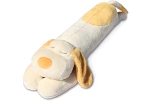 Desdfcer Hund Plüsch Kissen, 60cm niedlich große Hunde Kissen plüsch,Hundekörper Plüsch-Kissen,Geeignet für Jungen und Mädchen Geburtstag, Weihnachten Plüschtier Spielzeug Geschenk, Weiß