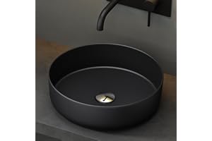 ‎MAI & MAI Mai & Mai Waschbecken Aufsatzwaschbecken BTH: 31x31x11cm Waschschale Rund Waschbecken aus Keramik matt schwarz mit Nano-Beschichtung Brüssel203