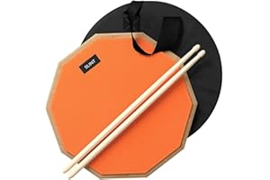 Slint Podkładka perkusyjna z patyczkami - dwustronna 30 cm bęben podkładka do ćwiczeń z torbą do przechowywania 10 cm - cichy bęben podkładki do ćwiczeń: dwie powierzchnie i pałeczki perkusyjne - podkładka bębnowa i patyczki