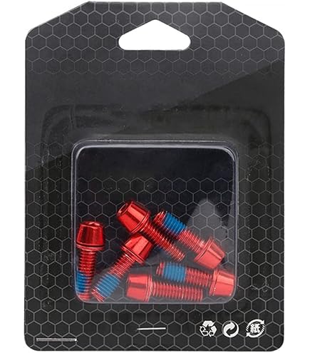 6 Bulloni Per Pinza Freno A Disco MTB M6x17mm Con Rondella - Vari Colori (Nero, Titanio, Oro)