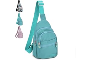 MOAMUN Sportivo Zaino Monospalla, Impermeabile Borsa a tracolla Portatile Nylon Petto Borsa Monospalla con Foro per Auricolare Vita Lavoro Outdoor Viaggio Ciclismo Donna