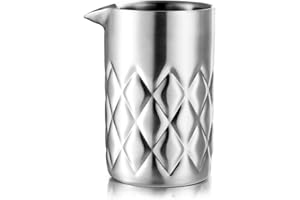 Nicunom 540ml Cocktail Mixing Glass, 304 Edelstahl Martini Rührglas, Doppelwandiger Bar Mixing Pitcher, Nahtloser Glas Shaker mit gewichtetem Boden, Mixing Glass für Barkeeper