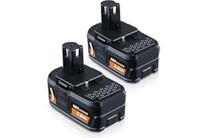 AKKOPOWER 2pack 18V 5.0Ah Lithium Battery for RB18L50 Lithium-ion Replacement Battery for P108 RB18L25 RB18L15 P108 P102 P103 with LED Indicator