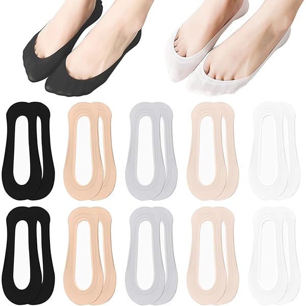 Unsichtbare No-Show Socken Damen - Mit Fußpolster & Rutschfester Silikonleiste