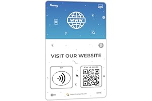One Tap Only NFC Business Review Cards (1-Pack) – Compatible with Google Reviews – Reusable Smart Tap & QR – Works with All Phones – Contactless Customer Feedback Tool (1-Pack Website Card)
